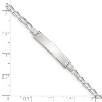Sterling Silver Engravable Curb Link 27x4mm Plate ID Bracelet - 6in view 4