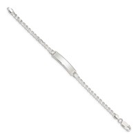 Sterling Silver Engravable Anchor Link 27x5mm Plate 6 Inch ID Bracelet view 2