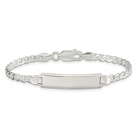 Sterling Silver Engravable Anchor Link 27x5mm Plate 6 Inch ID Bracelet view 3