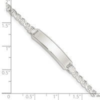 Sterling Silver Engravable Anchor Link 27x5mm Plate 6 Inch ID Bracelet view 4