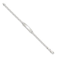 Sterling Silver Engravable Anchor Link 27x 5mm Plate ID Bracelet, 6" view 2
