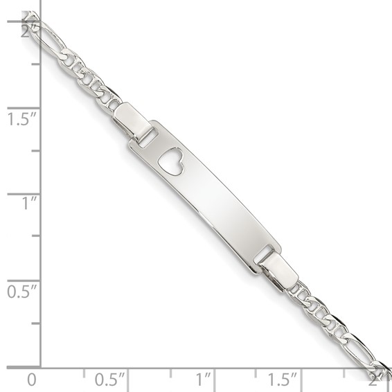 Sterling Silver Baby ID with Cut-out Heart Bracelet