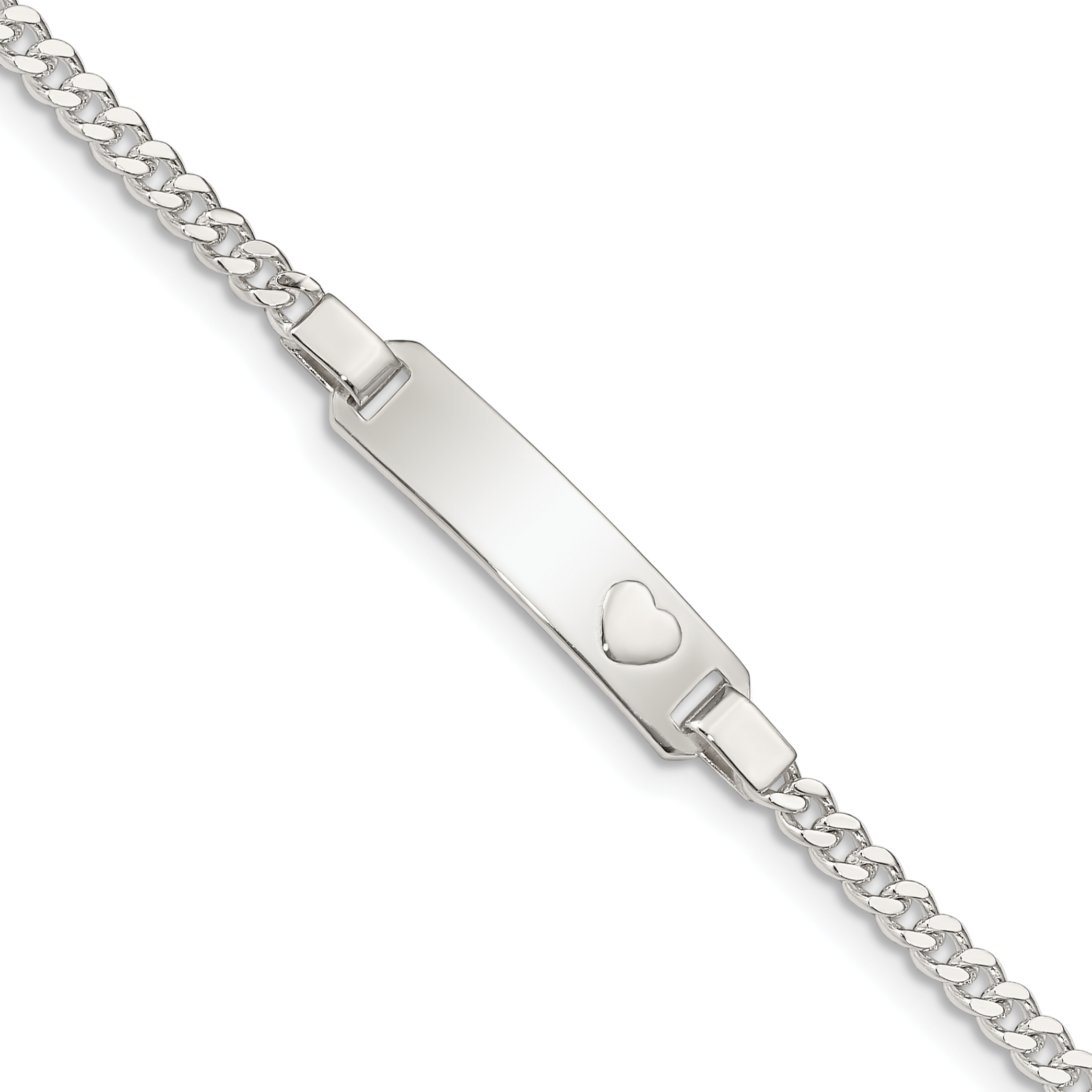 Sterling Silver Baby ID with Heart Bracelet (QID47-5.5)