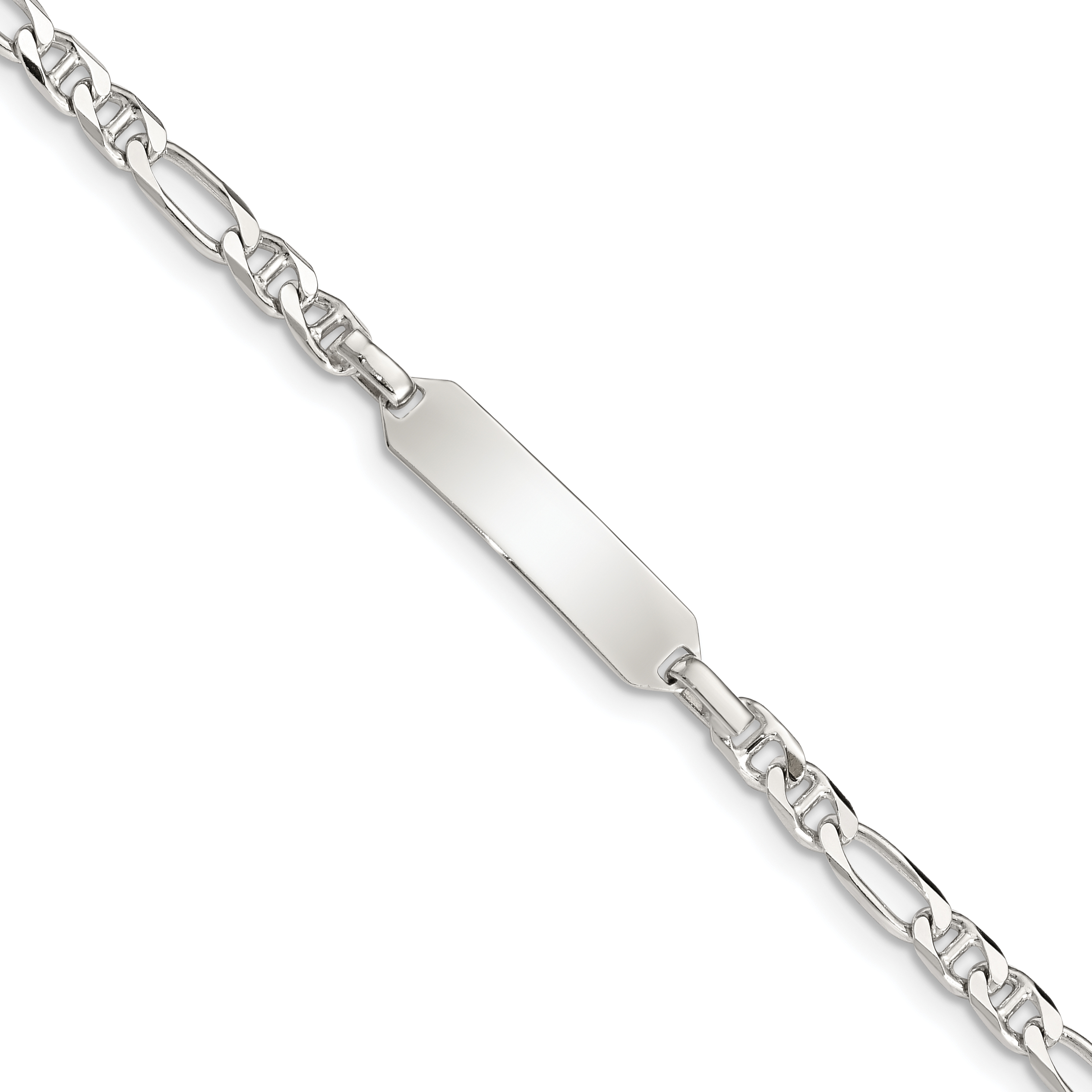 Sterling Silver Childrens ID Anchor 5in Plus 1in EXT Link Bracelet (QID58-6)