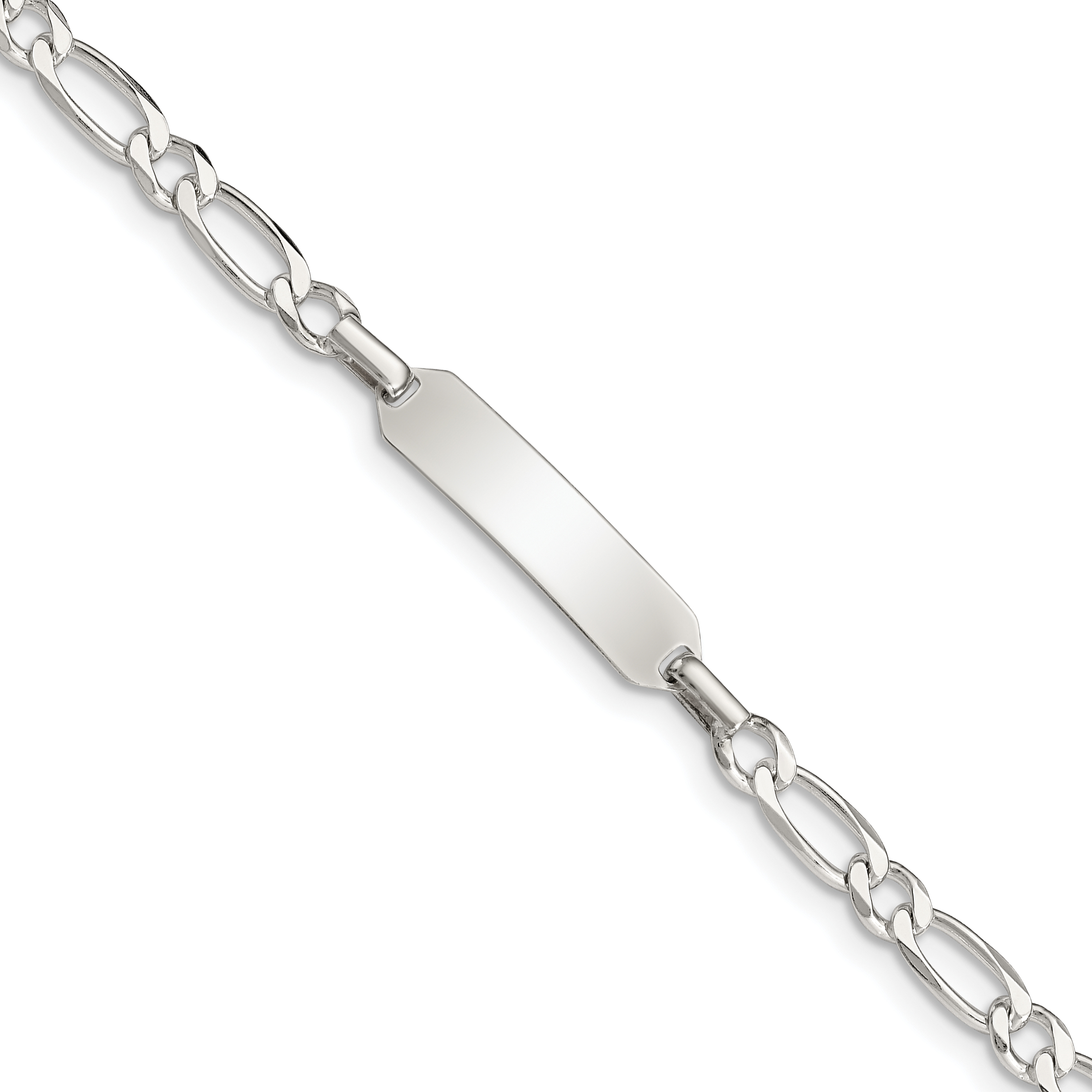 Sterling Silver Polished Engraveable Childrens ID Bracelet (QID61-5.5)