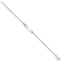 Sterling Silver Engravable Curb Link 22x 5mm Plate Plus 1 Inch Extender ID Bracelet, 5" view 2