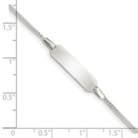 Sterling Silver Engravable Curb Link 22x 5mm Plate Plus 1 Inch Extender ID Bracelet, 5" view 4