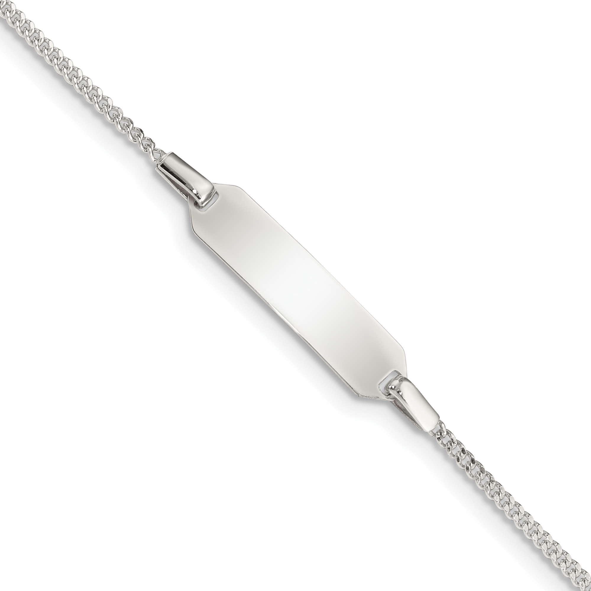 Sterling Silver Childrens 5in Plus 1in EXT ID Curb Link Bracelet (QID69-6)