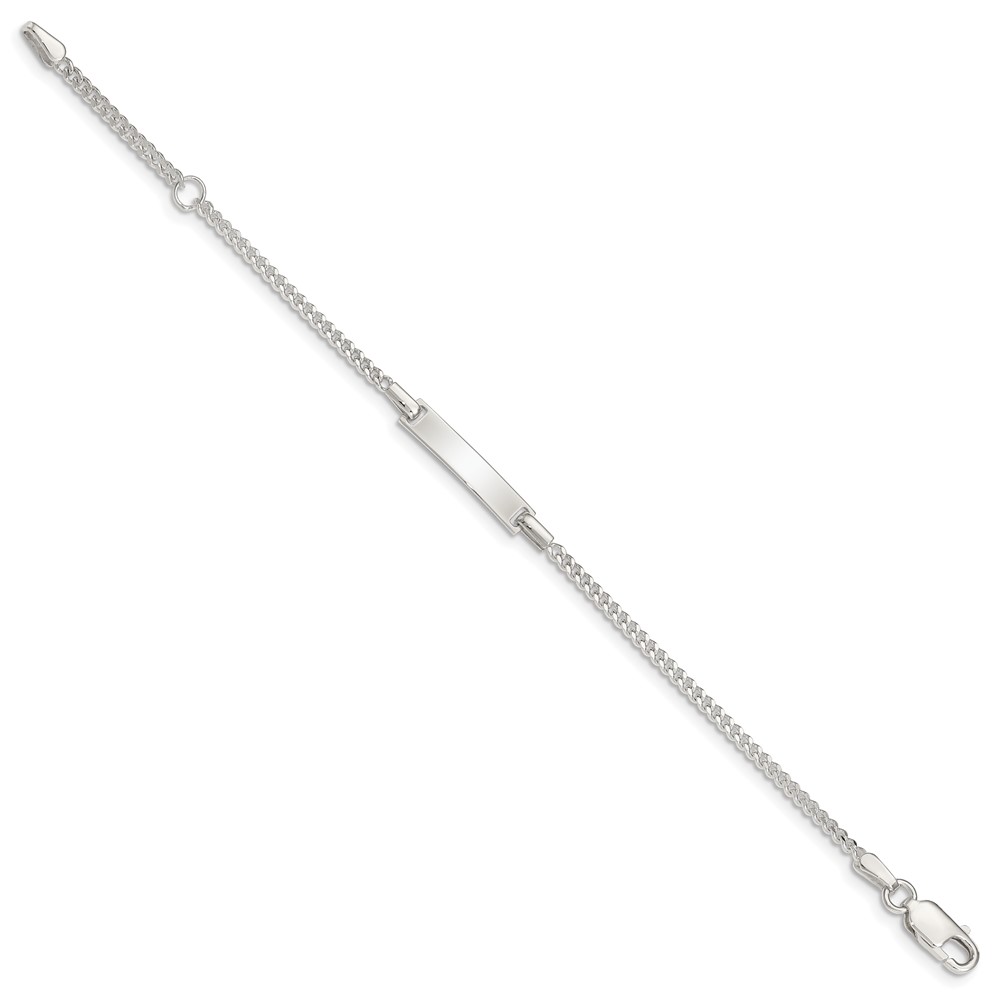 Sterling Silver Polished Childrens ID Curb Link 5in Plus 1in Ext. Bracelet (QID70-6)