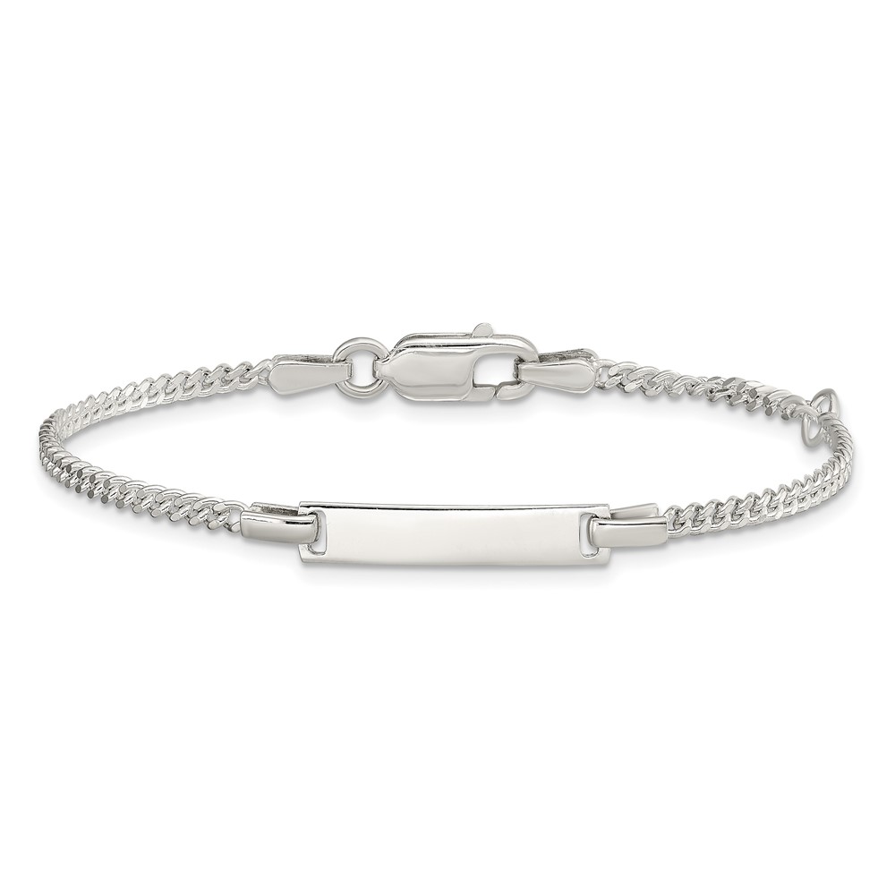 Sterling Silver Polished Childrens ID Curb Link 5in Plus 1in Ext. Bracelet (QID70-6)