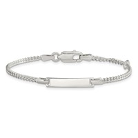 Sterling Silver Engravable Curb Link 19x 3mm Plate Plus 1 Inch Extender ID Bracelet, 5" view 3