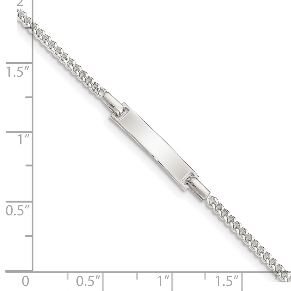 Sterling Silver Polished Childrens ID Curb Link 5in Plus 1in Ext. Bracelet (QID70-6)