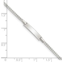 Sterling Silver Engravable Curb Link 19x 3mm Plate Plus 1 Inch Extender ID Bracelet, 5" view 4