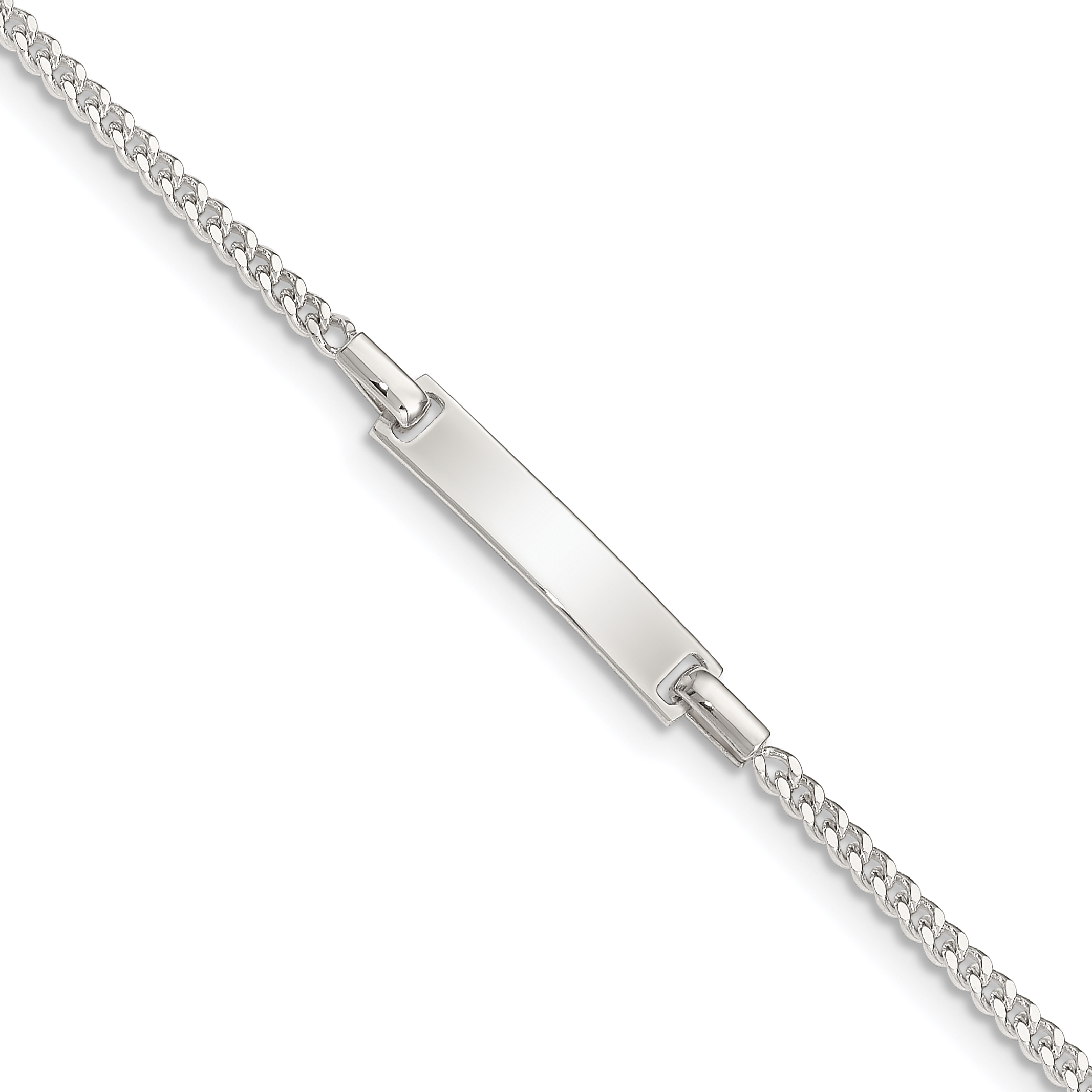 Sterling Silver Polished Childrens ID Curb Link 5in Plus 1in Ext. Bracelet (QID70-6)