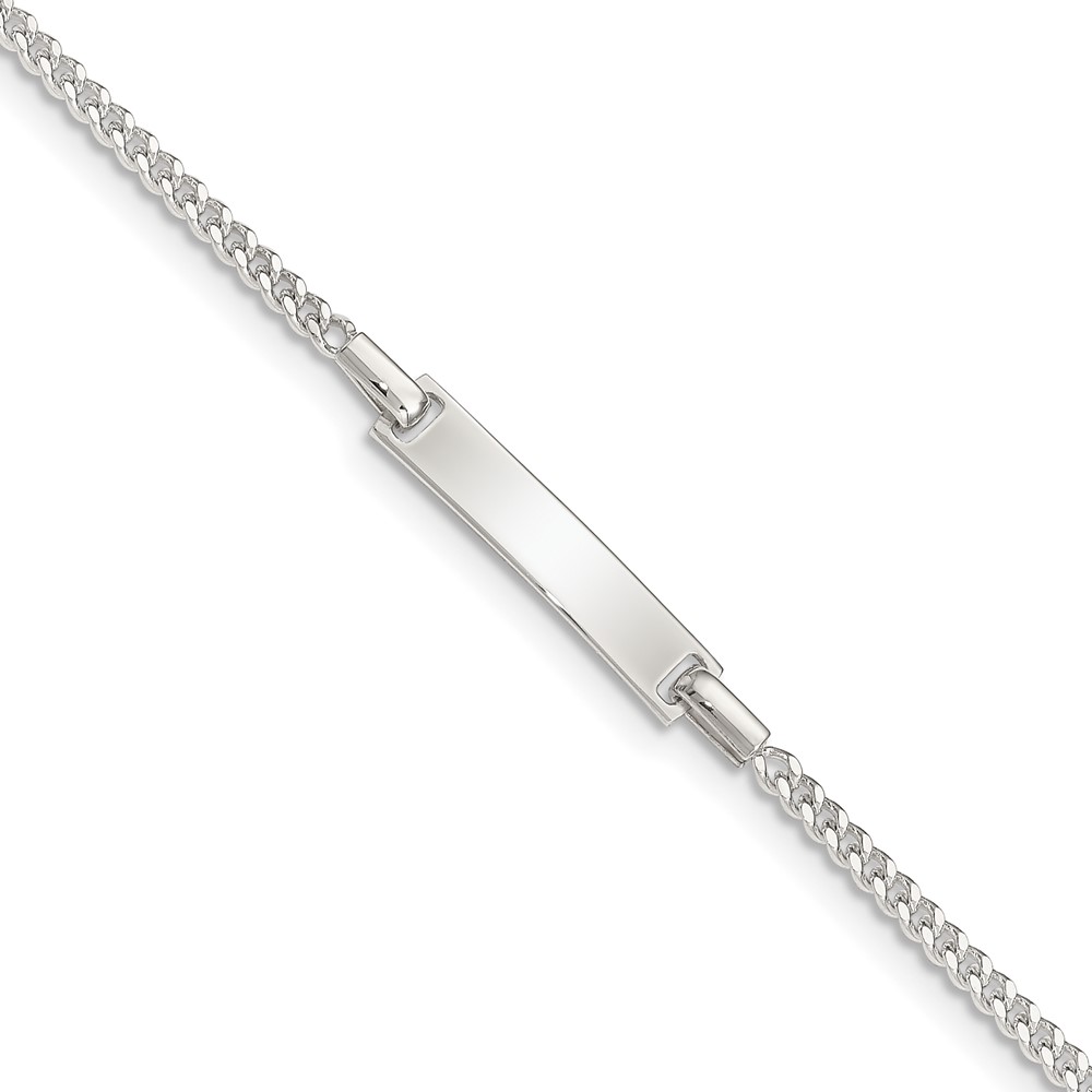 Sterling Silver Polished Childrens ID Curb Link 5in Plus 1in Ext. Bracelet (QID70-6)