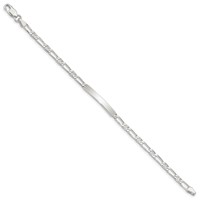 Sterling Silver Polished Engravable Anchor Link 26x 3mm Plate ID Bracelet, 8" view 2