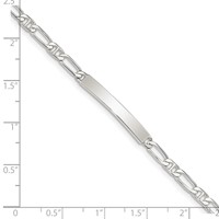 Sterling Silver Polished Engravable Anchor Link 26x 3mm Plate ID Bracelet, 8" view 3