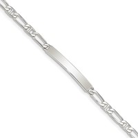Sterling Silver Polished Engravable Anchor Link 26x 3mm Plate ID Bracelet, 8" view 1