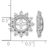 Sterling Silver Rhodium Diam. & White Topaz Earring Jacket view 4