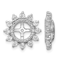 Sterling Silver Rhodium Diam. & White Topaz Earring Jacket view 1