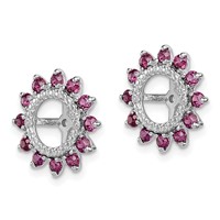 Sterling Silver Rhodium Diam. & Rhodolite Garnet Earring Jacket view 2