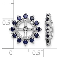 Sterling Silver Rhodium Diam. & Created Sapphire Earring Jacket view 4
