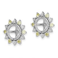 Sterling Silver Rhodium Peridot Earring Jacket view 2