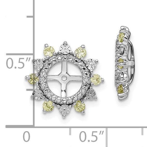 Sterling Silver Rhodium Peridot Earring Jacket