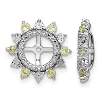 Sterling Silver Rhodium Peridot Earring Jacket view 1