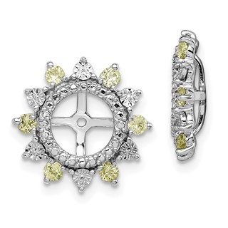 Sterling Silver Rhodium Peridot Earring Jacket