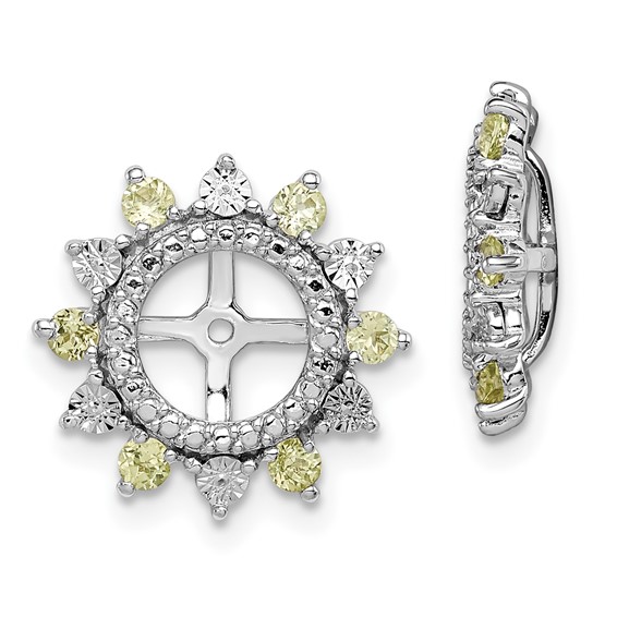 Sterling Silver Rhodium Peridot Earring Jacket