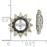 Sterling Silver Rhodium Peridot & Black Sapphire Earring Jacket view 3