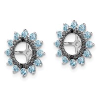 Sterling Silver Rhodium Swiss Blue Topaz & Black Sapphire Earring Jacket view 2