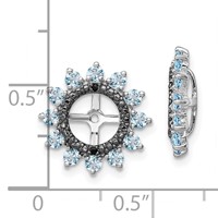 Sterling Silver Rhodium Swiss Blue Topaz & Black Sapphire Earring Jacket view 4