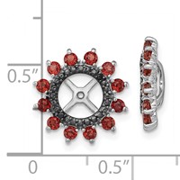 Sterling Silver Rhodium Garnet & Black Sapphire Earring Jacket view 4
