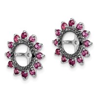 Sterling Silver Rhodium Rhodolite Garnet & Black Sapphire Earring Jacket view 2