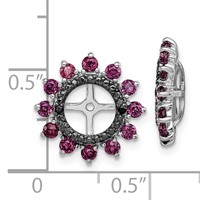 Sterling Silver Rhodium Rhodolite Garnet & Black Sapphire Earring Jacket view 3