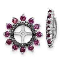 Sterling Silver Rhodium Rhodolite Garnet & Black Sapphire Earring Jacket view 1
