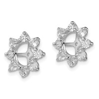 Sterling Silver Rhodium Diam. & White Topaz Earring Jacket view 2