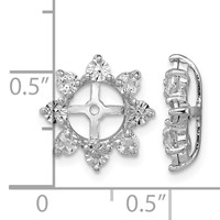 Sterling Silver Rhodium Diam. & White Topaz Earring Jacket view 4
