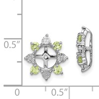 Sterling Silver Rhodium Diam. & Peridot Earring Jacket view 4