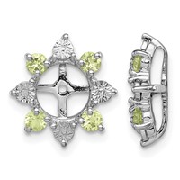Sterling Silver Rhodium Diam. & Peridot Earring Jacket view 1