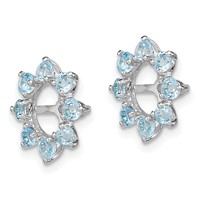 Sterling Silver Rhodium Swiss Blue Topaz Earring Jacket view 2