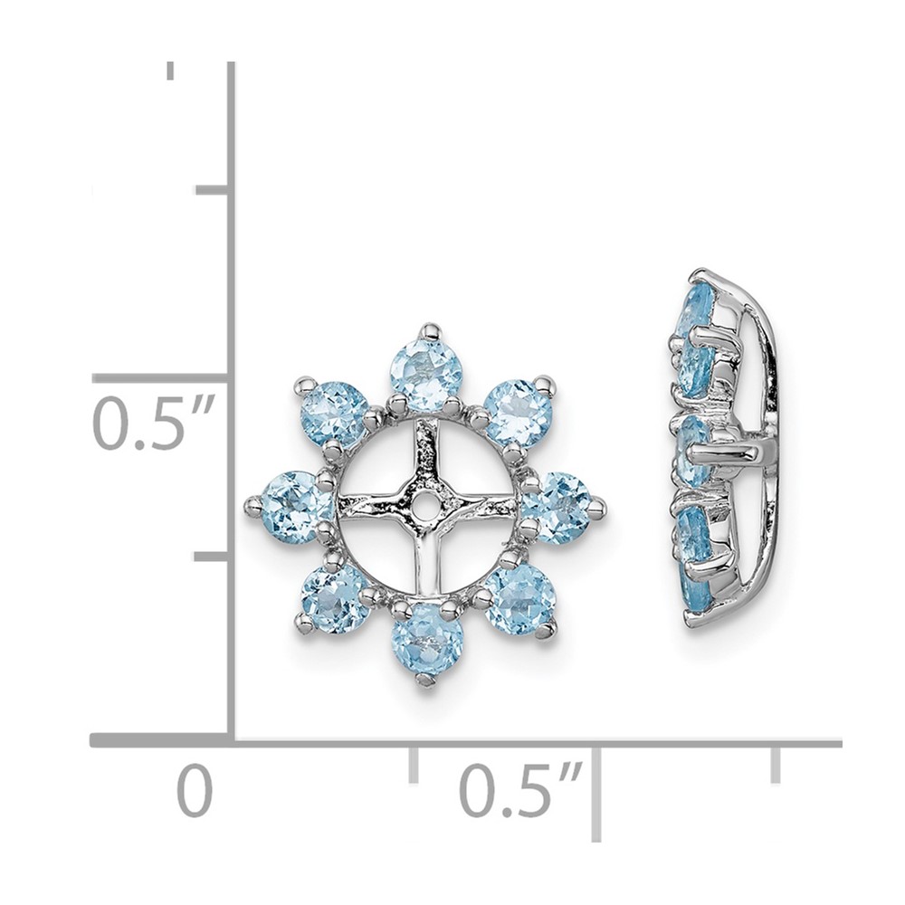 Sterling Silver Rhodium Swiss Blue Topaz Earring Jacket (QJ116DEC)