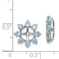 Sterling Silver Rhodium Swiss Blue Topaz Earring Jacket view 4