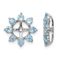 Sterling Silver Rhodium Swiss Blue Topaz Earring Jacket view 1