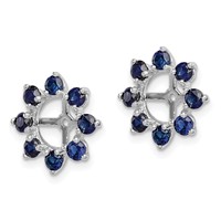 Sterling Silver Rhodium Created Sapphire Earring Jacket view 2