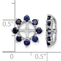 Sterling Silver Rhodium Created Sapphire Earring Jacket view 4