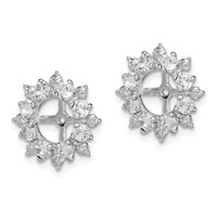 Sterling Silver Rhodium Diam. & White Topaz Earring Jacket view 2
