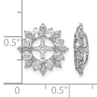 Sterling Silver Rhodium Diam. & White Topaz Earring Jacket view 4